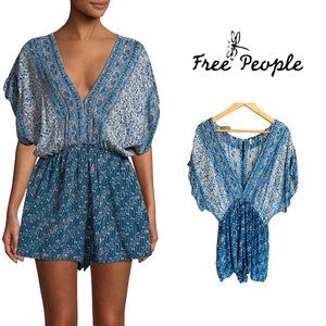 Free People Arizona Print Deep V-Neck Romper - S/P